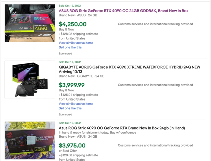 Giá bán của RTX 4090